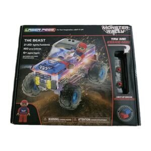 Laser Pegs Monster Rally The BEAST 2 LED Lights 160 Pieces NEW Open Box